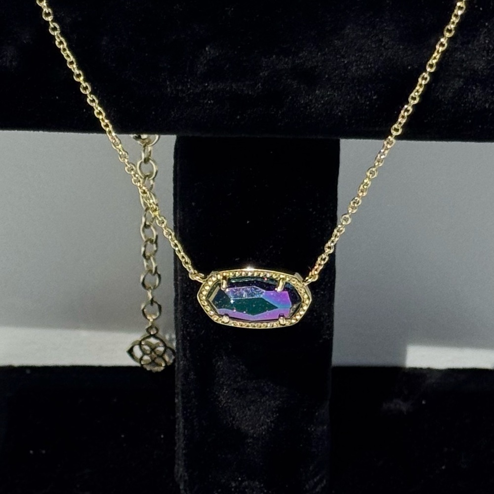 Kendra Scott Gold Necklace with Iridescent Pendant